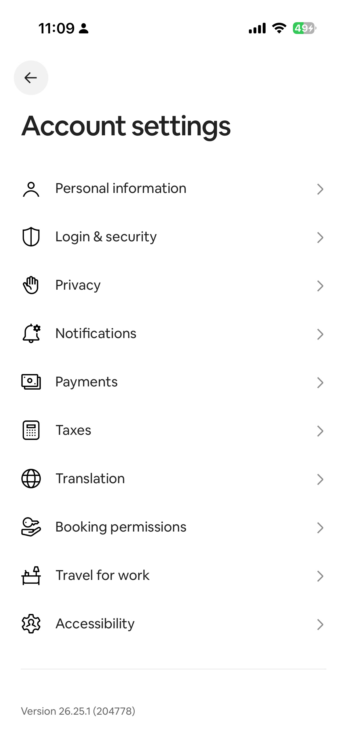 Account settings