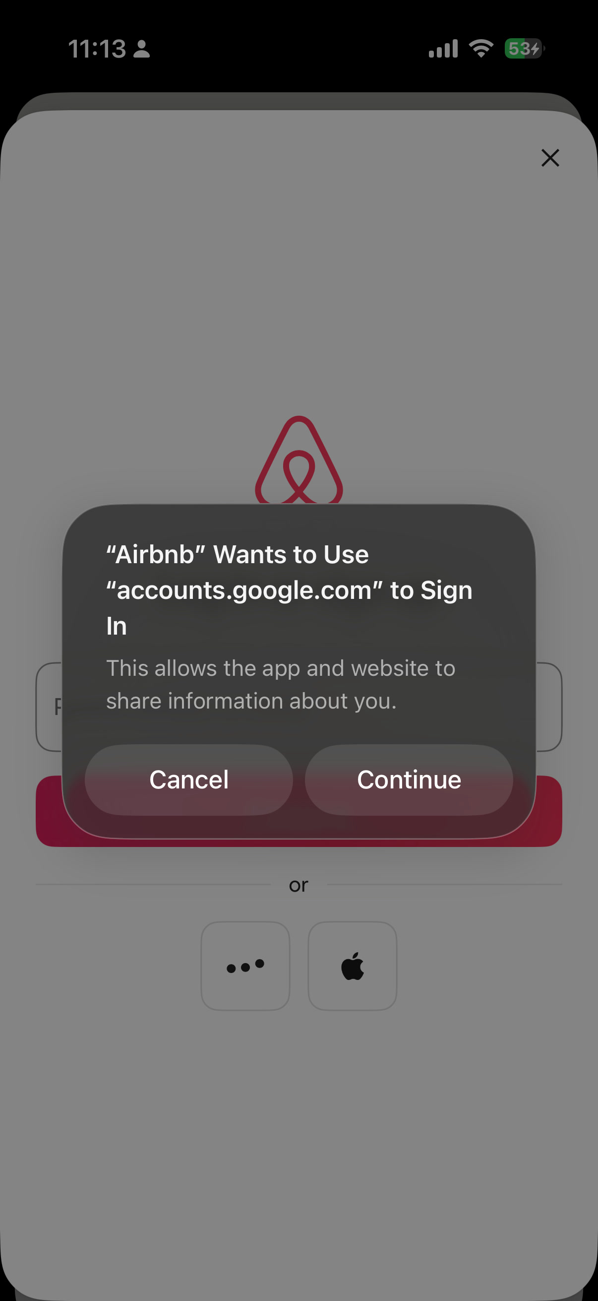 Google sign-in consent